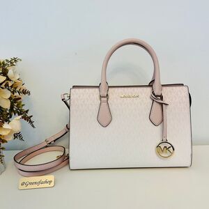 Michael Kors Purse Sheila Medium Ombré Signature Logo Satchel Powder Blush